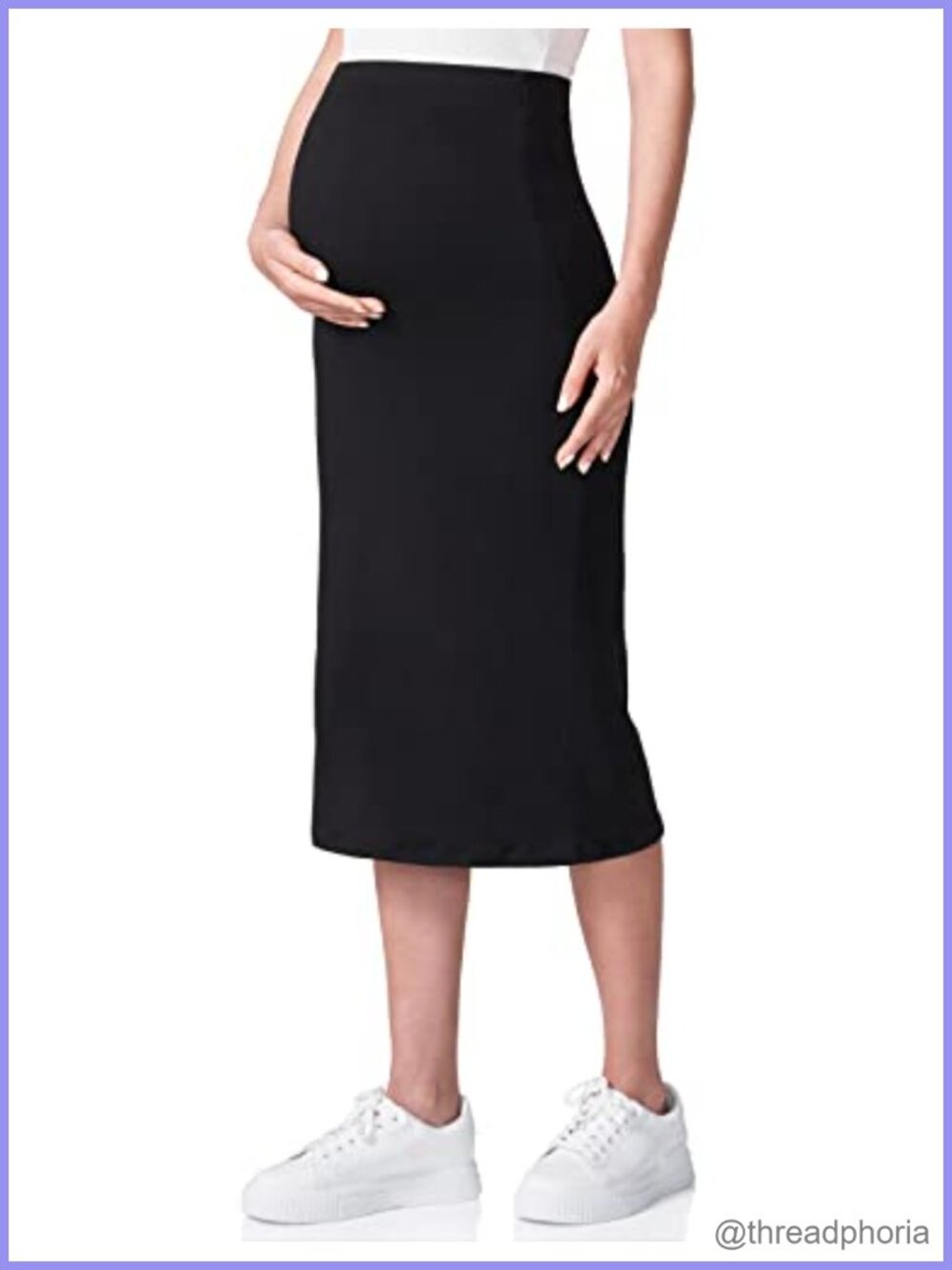 Maternity Pencil Skirt Over The Belly Stretch Pregnancy Wear